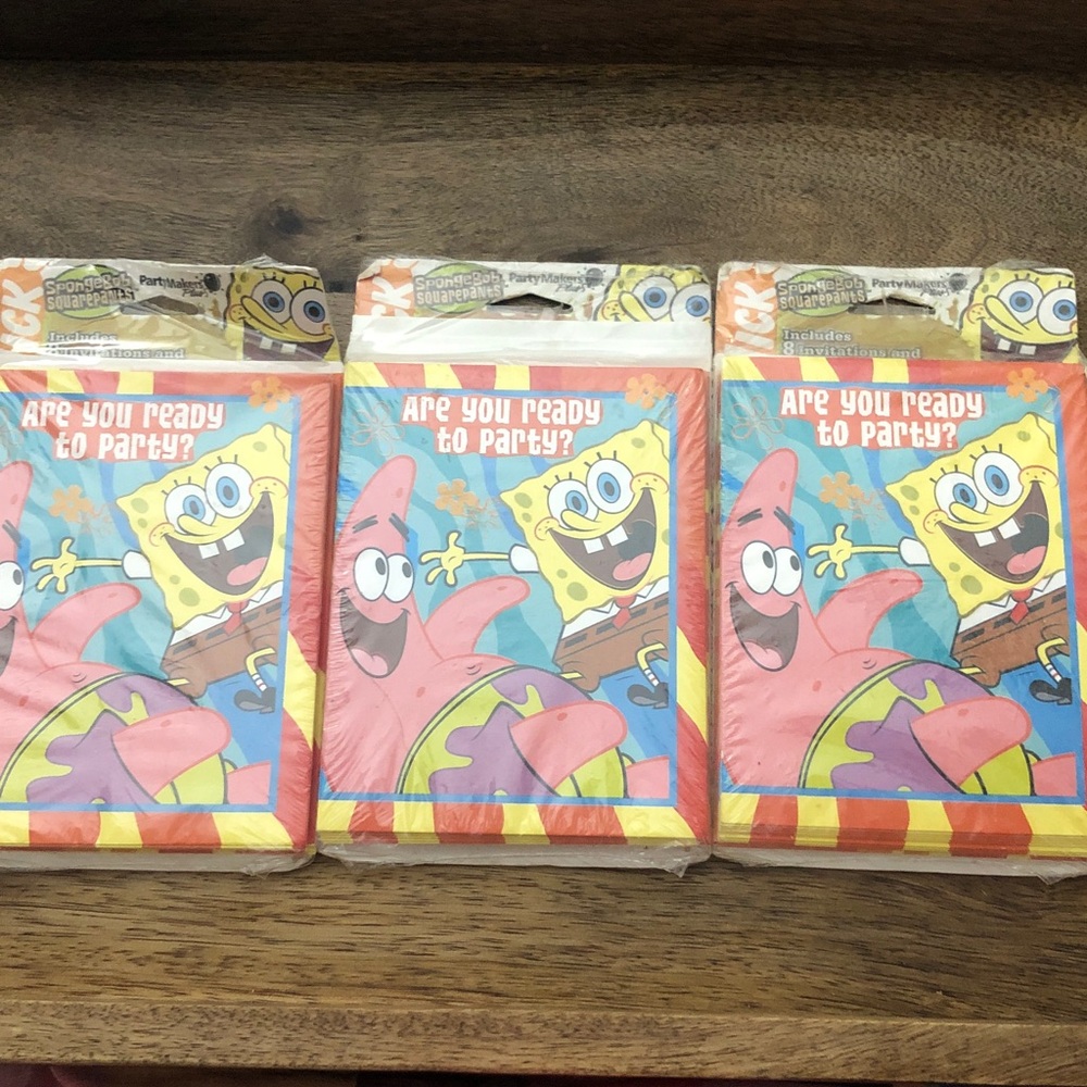 SpongeBob SquarePants Red, Yellow & Blue Party invites